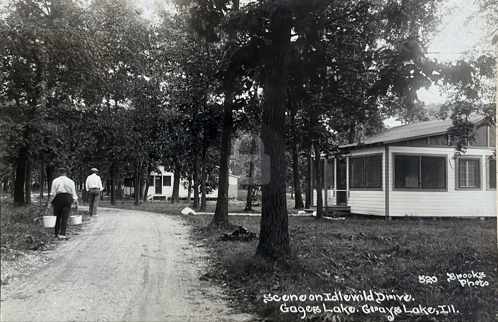 H.B. Brooks Idlewild Drive On Gages Lake nr Grayslake IL RPPC Postcard COPY