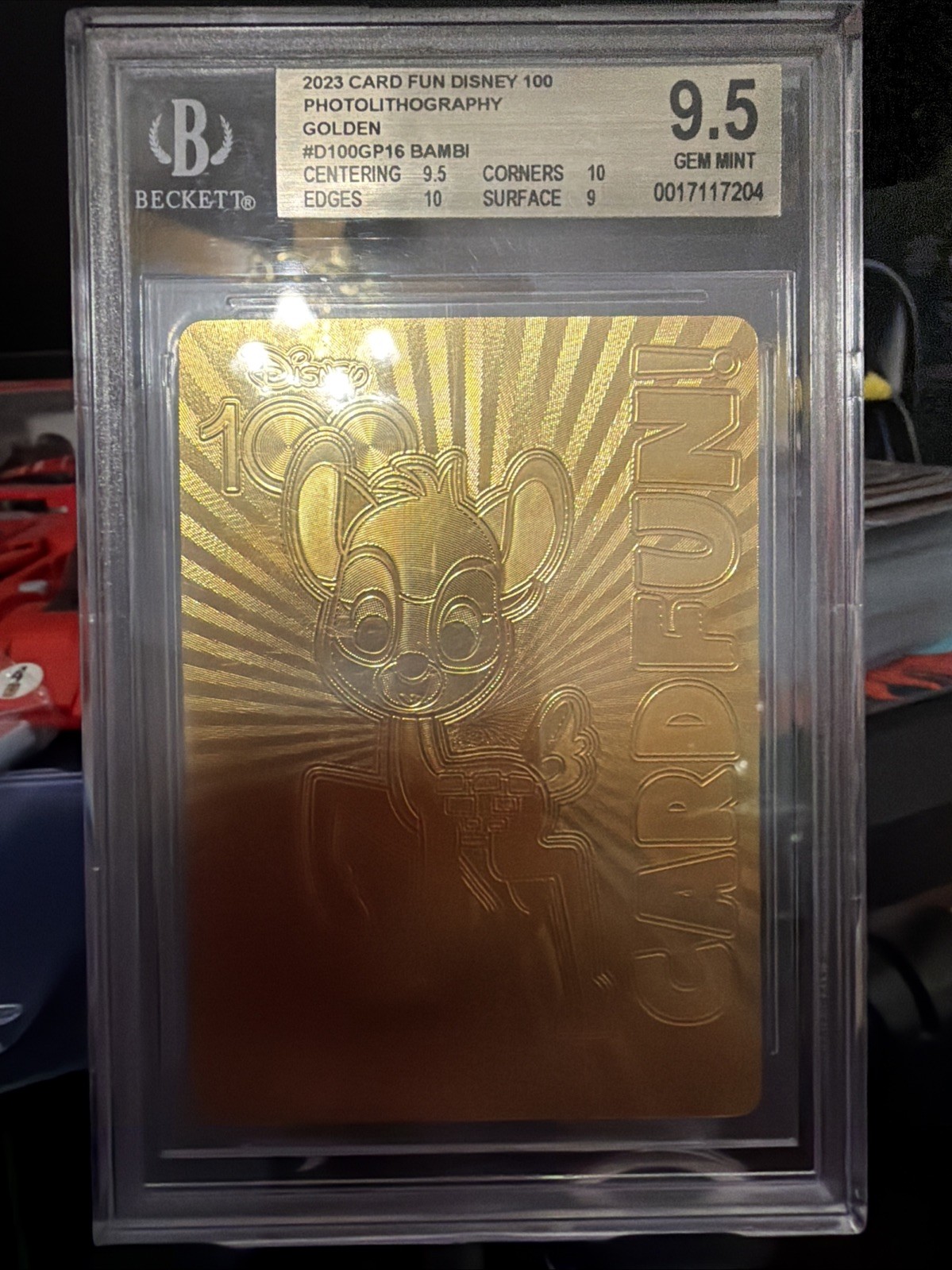 Bambi 2023 Card Fun Disney 100 Golden Photolithography /100 BGS 9.5