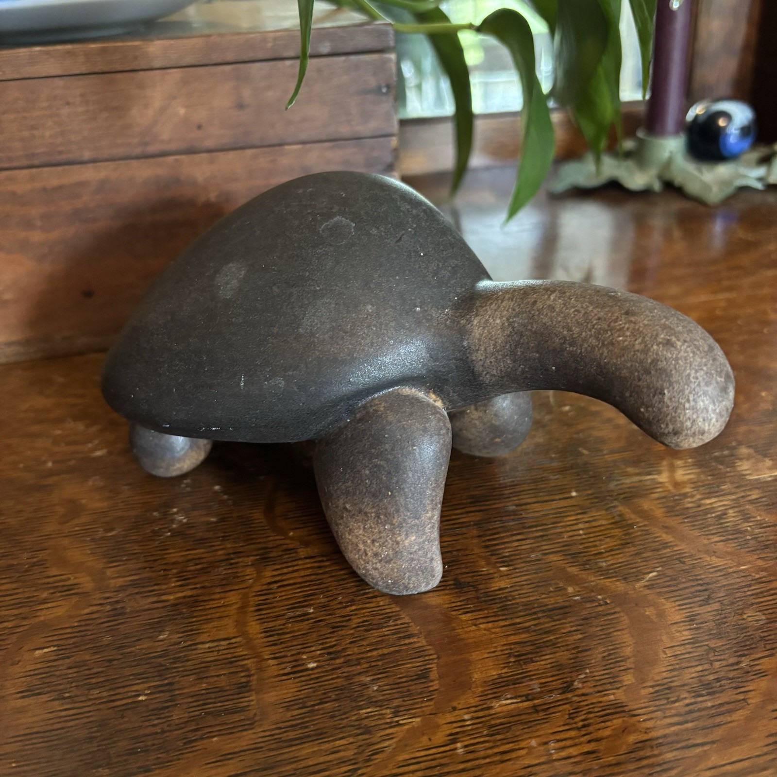 Vintage Maigon Daga Pottery Giant Tortoise Figurine Artist Signed Rare