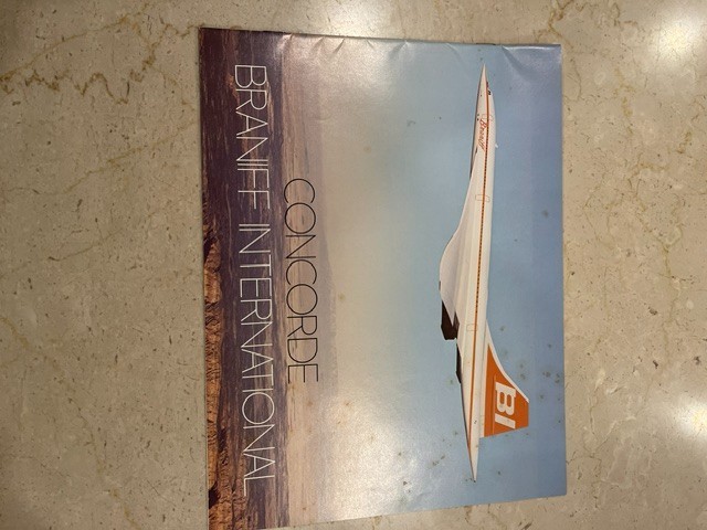 Rare Vintage 1979 Braniff  Int. Concorde Inagural Brochure & Photo Print Lot