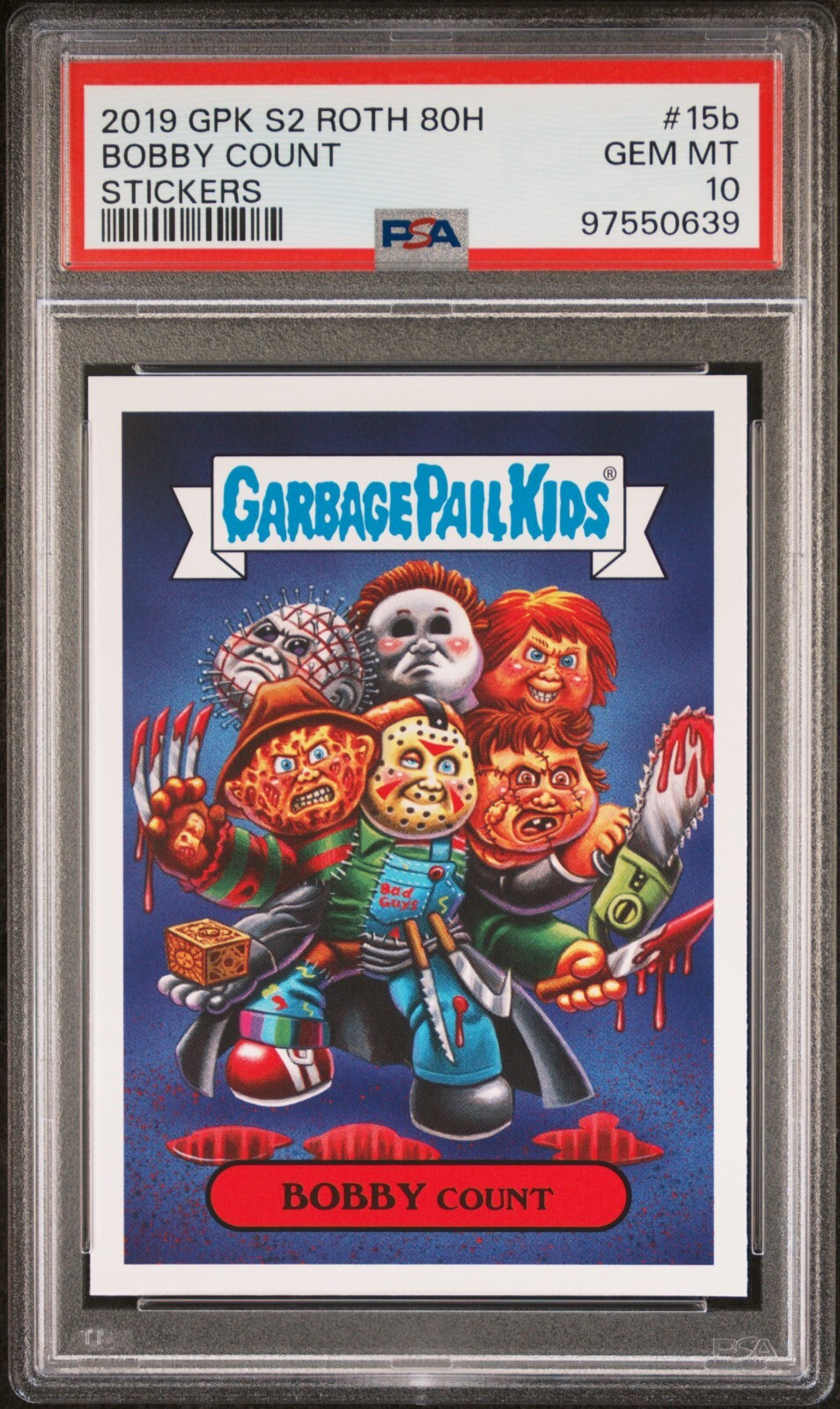 2019 Garbage Pail Kids Revenge of Oh Horror-ible BOBBY COUNT 15b PSA 10 GEM Card 2019 Garbage Pail Kids Revenge of Oh Horror-ible BOBBY COUNT 15b PSA 10 GEM Card
