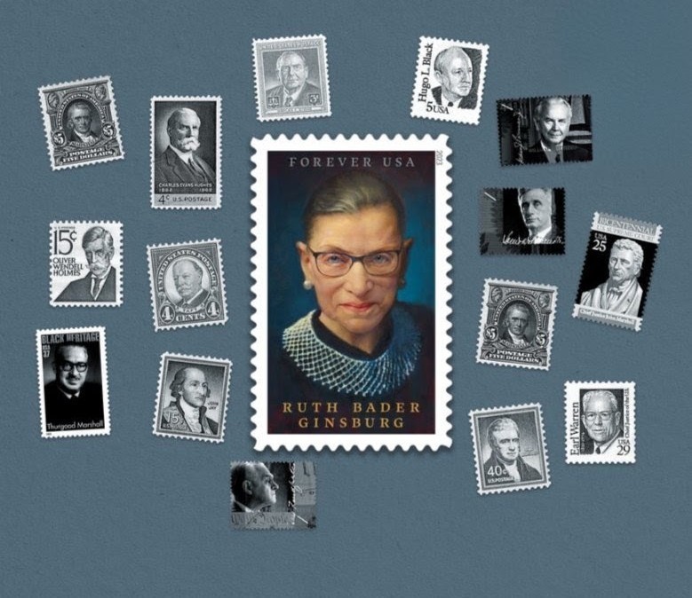 USPS 2023 Ruth Bader Ginsburg Forever Stamps Sheet of 20, Celebrity