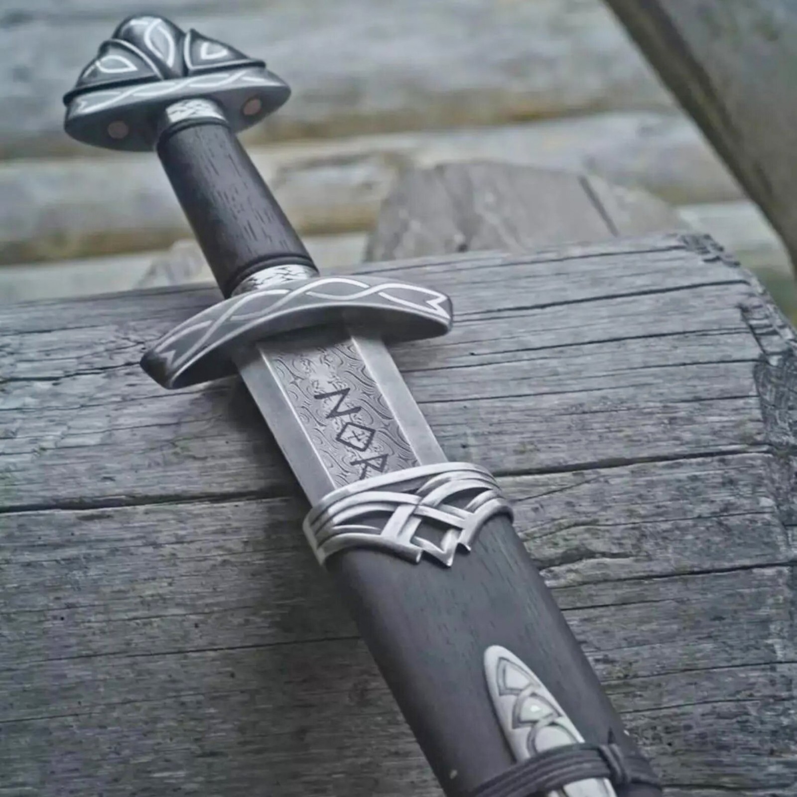 Hand Forged Damascus Steel Crusader Sword, Medieval Knight Display Collectible