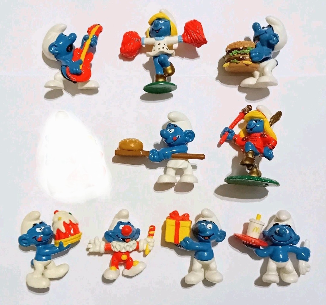 THE SMURFS ANNIVERSARY RUBBER FIGURINES SET PEYO MC DONALD'S GERMANY COLLECTIBLE