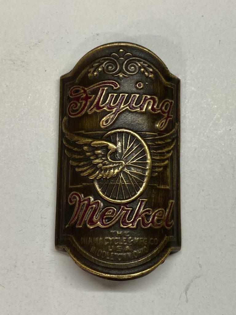 vintage FLYING MERKEL bicycle motorcycle HEAD BADGE tag emblem new
