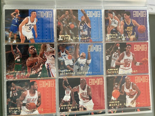 Fleer NBA 1995-96 End 2 End Pippen Jordan Penny Hardaway Stockton Payton Kidd