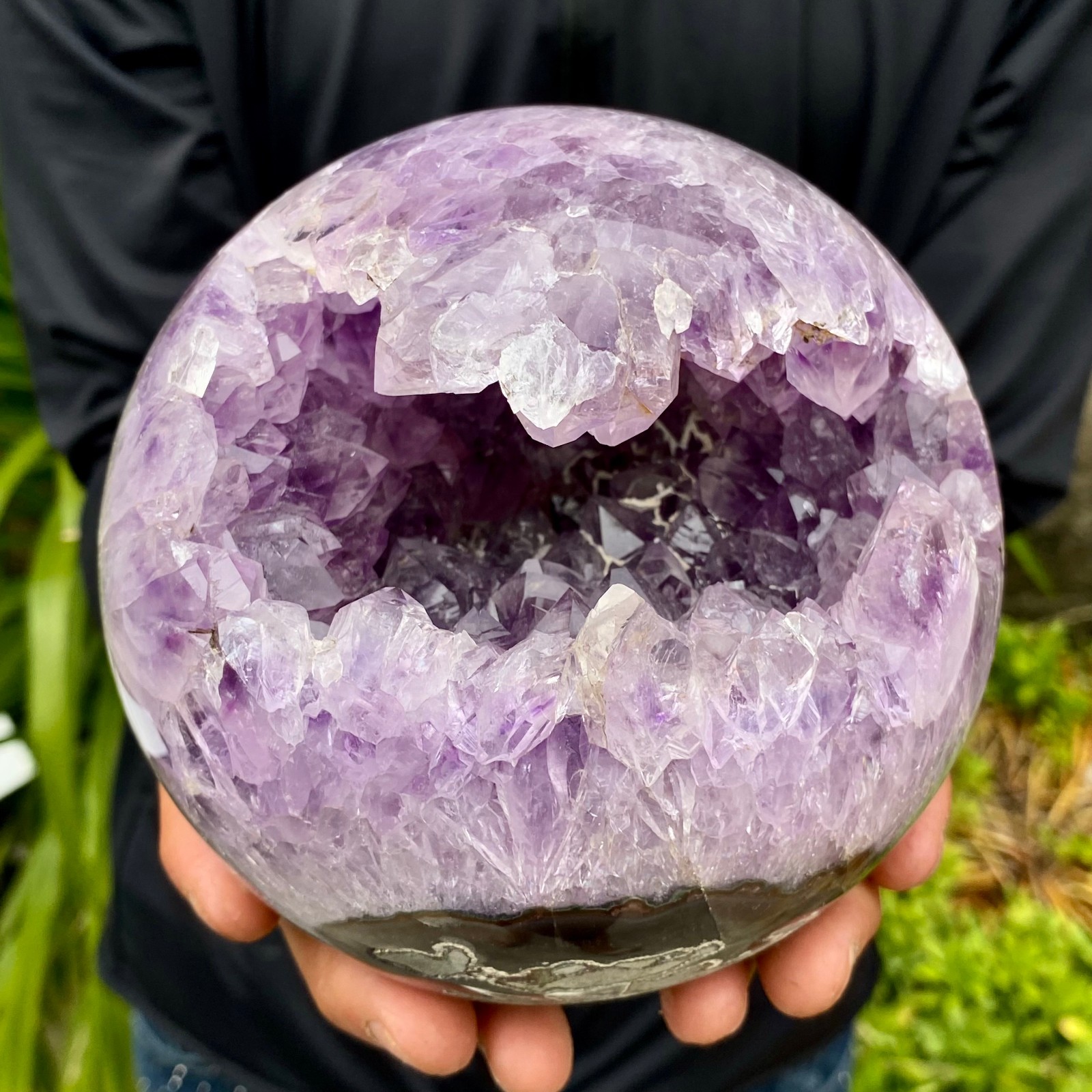 5.24LB Amethyst Agate Geode Sphere Spiritual Energy Wealth Home Crystal Ornament