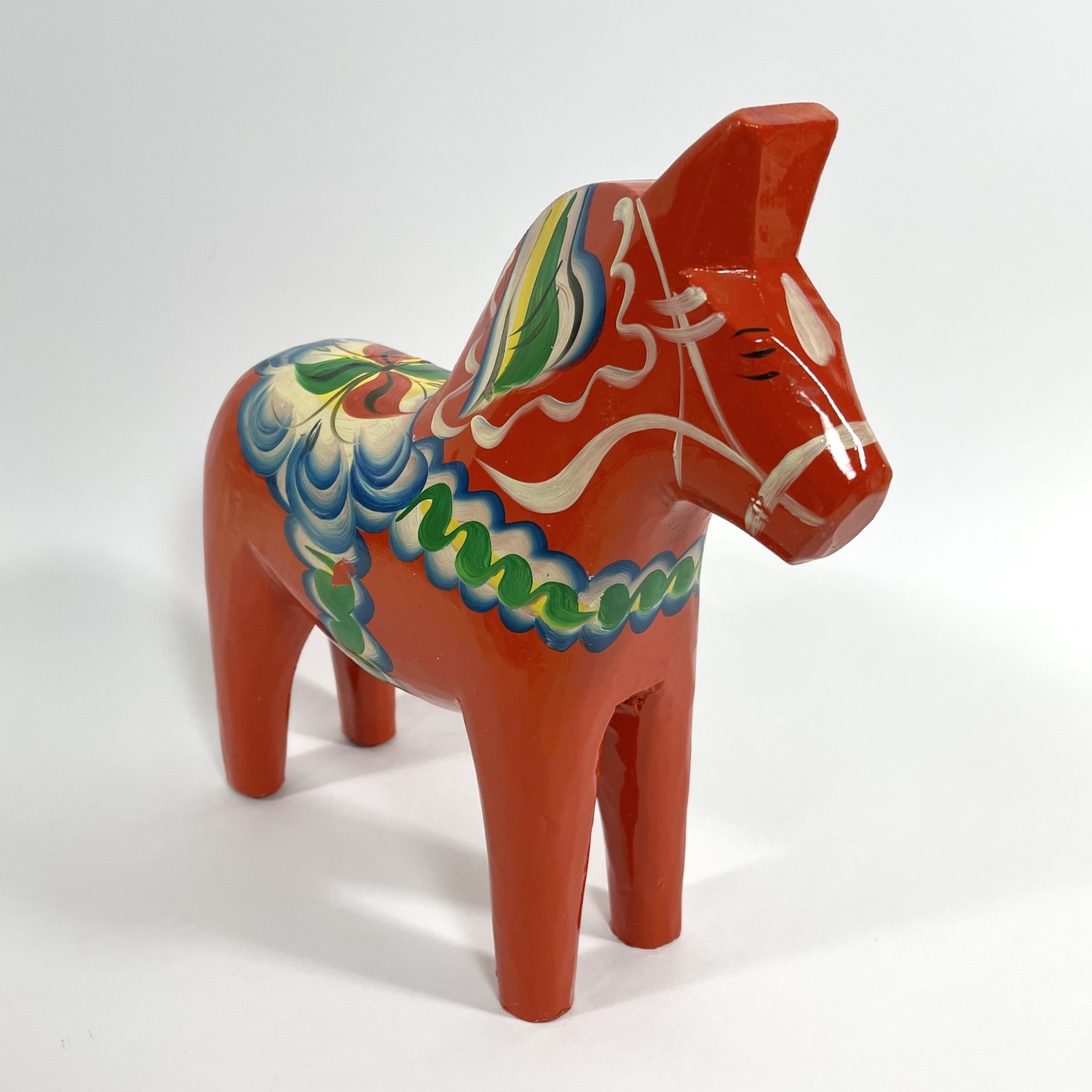 Nils Olsson Swedish Red Dala Horse Wood Figurine Hand Painted Folk Art 10