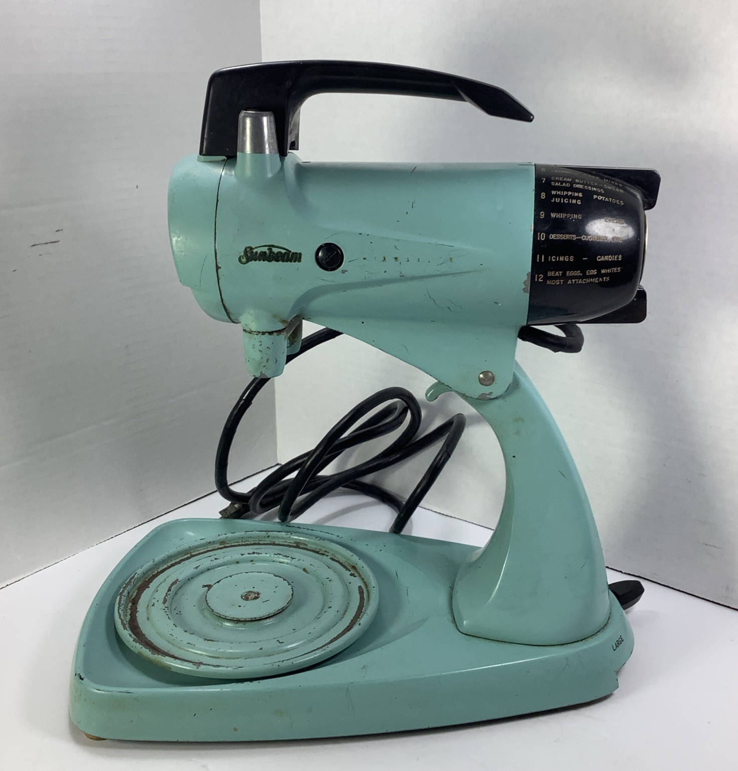 VTG 50s SUNBEAM Mixmaster Model 12 Turquoise Teal Blue Green Working VTG 50s SUNBEAM Mixmaster Model 12 Turquoise Teal Blue Green Working