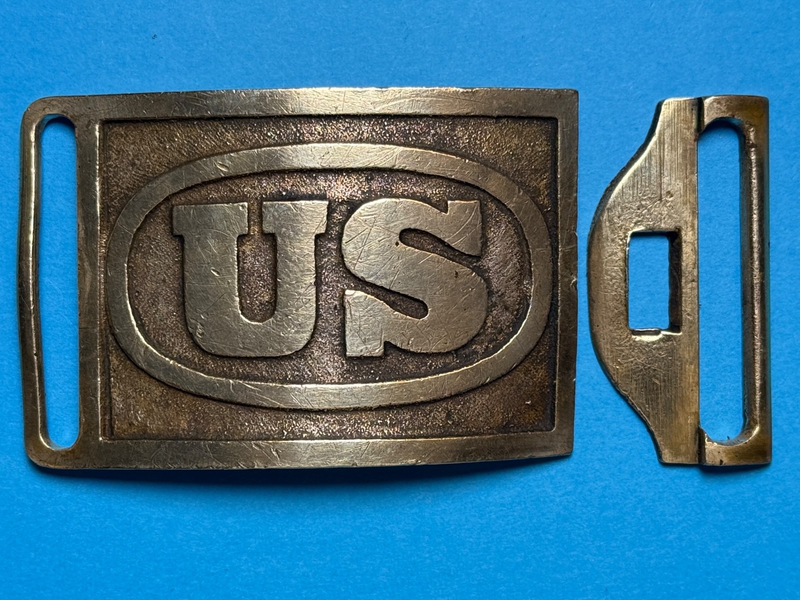 INDIAN WARS, M1872, WAIST BELT PLATE, HAGNER PATTERN, WITH KEEPER, ORIGINAL