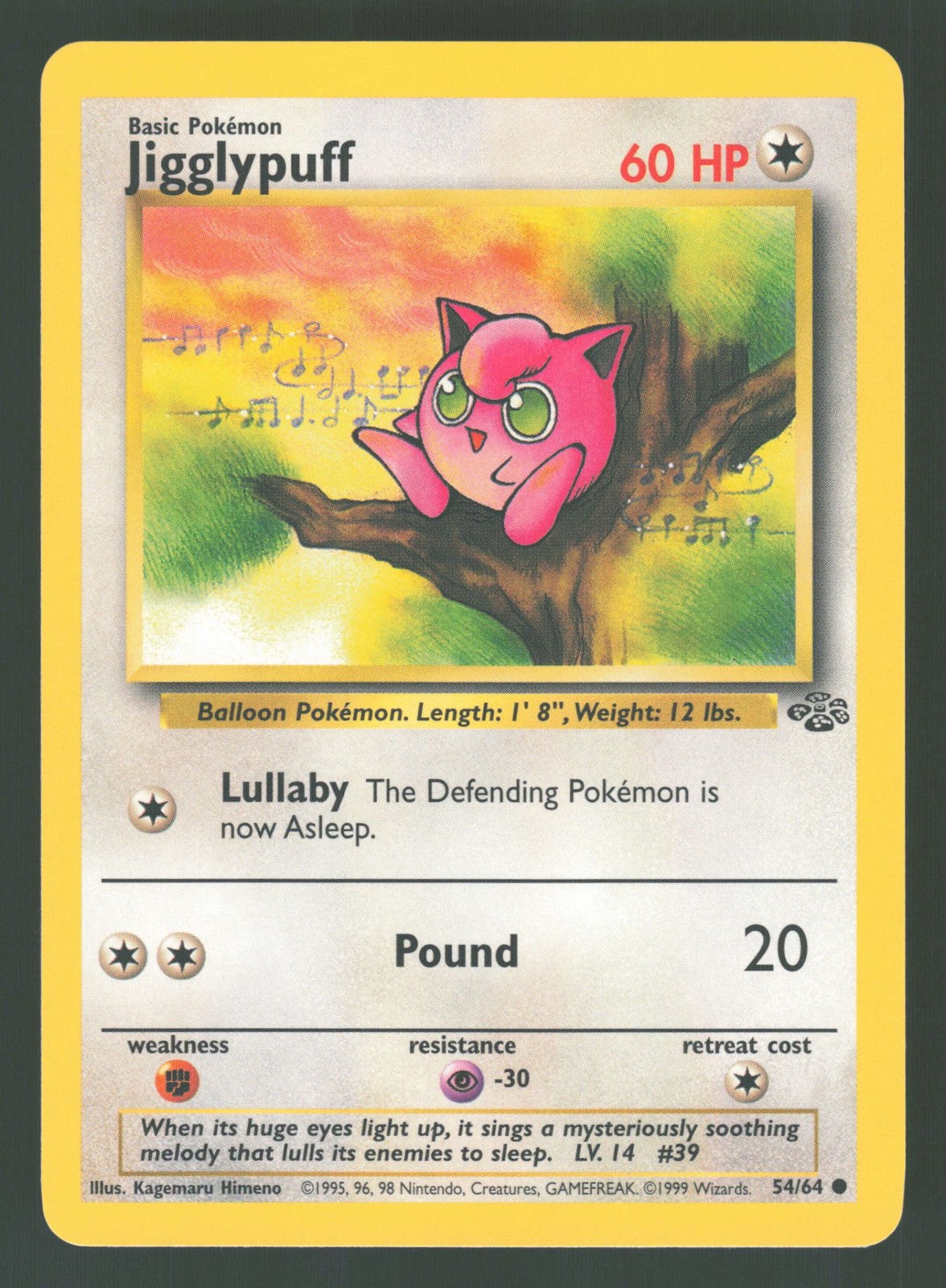 English LP Jigglypuff 54/64 JU Unlimited Pokemon Jungle English LP Jigglypuff 54/64 JU Unlimited Pokemon Jungle