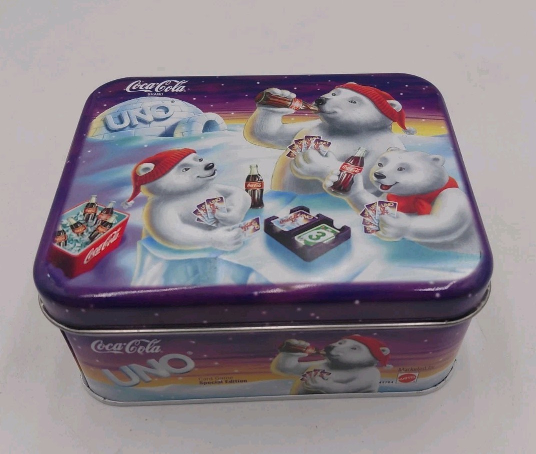 Vtg  1998 Special Edition Coca-Cola UNO Set Polar Bears Sealed Cards Manual Fun