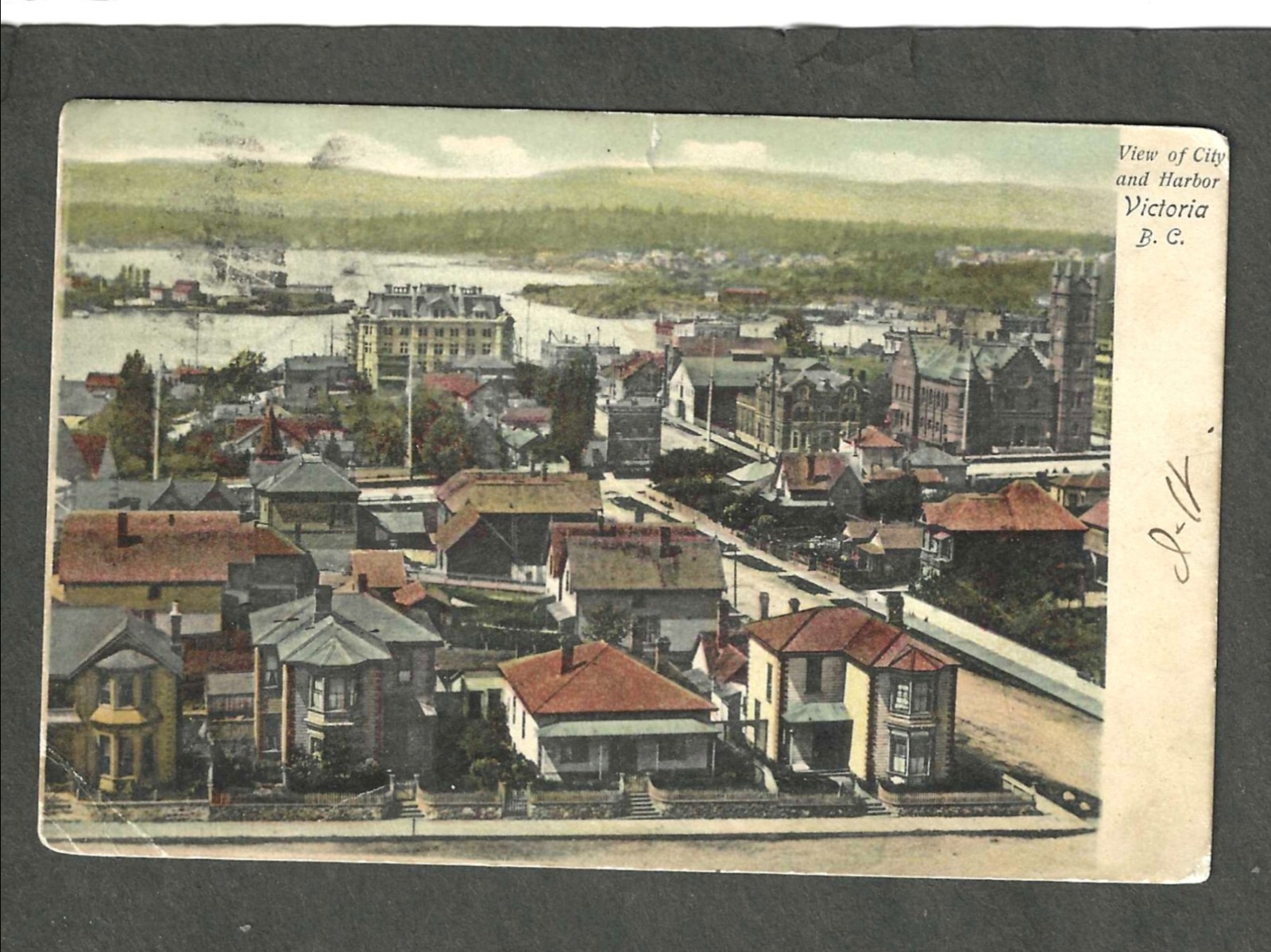 VINTAGE VIEW OF VICTORIA,BC POSTCARD