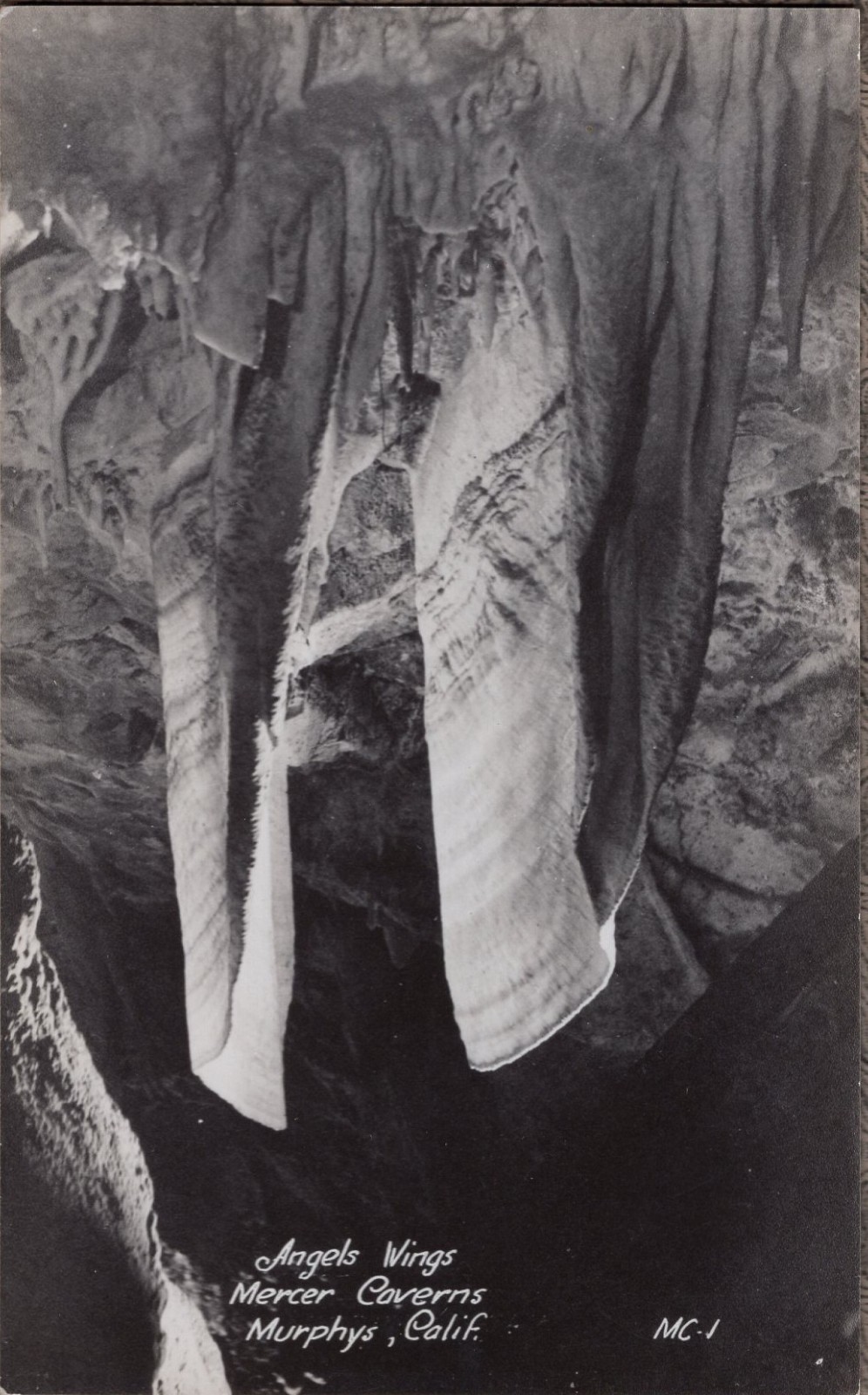 RPPC~Angel's Wings Mercer Caverns Murphy California~Real Photo Postcard