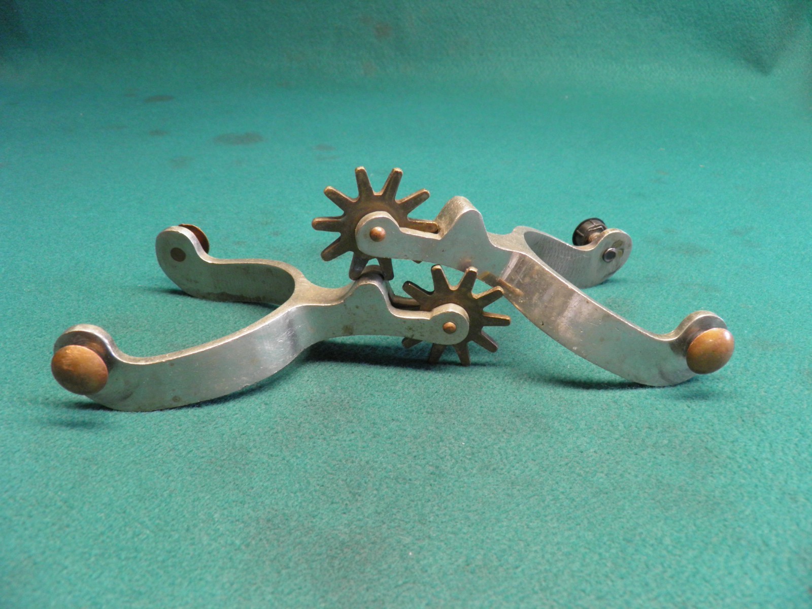 VINTAGE PAIR OF VERY HEAVY WESTERN COWBOY SPURS