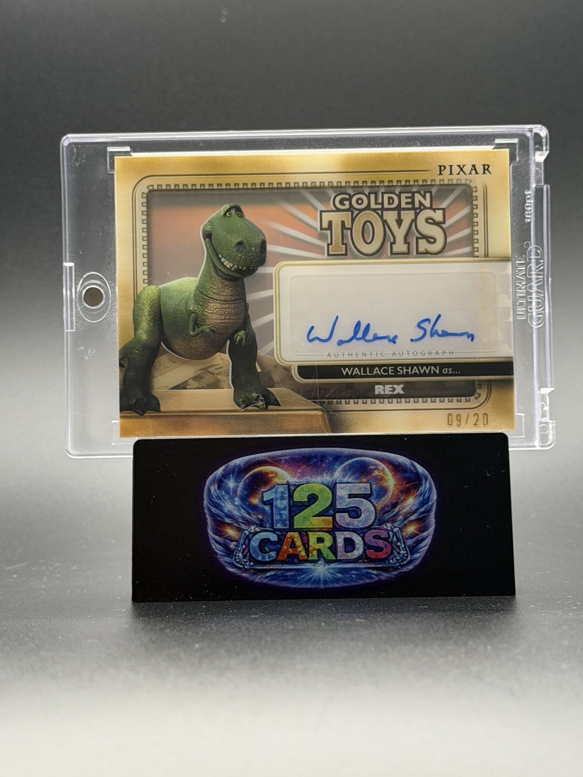 2025 Topps Disney 30 Years Toy Story Rex Autograph /20 SSP Golden Toys Shadowbox