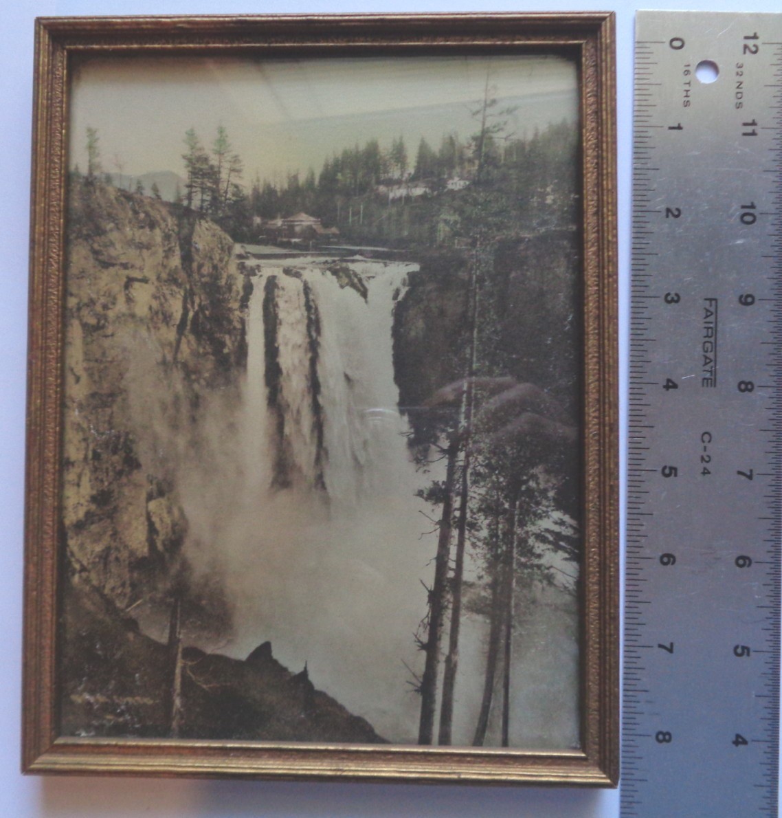 Antique 1900\'s Asahel Curtis Photograph Snoqualmie Falls WA in Frame Lipschuetz