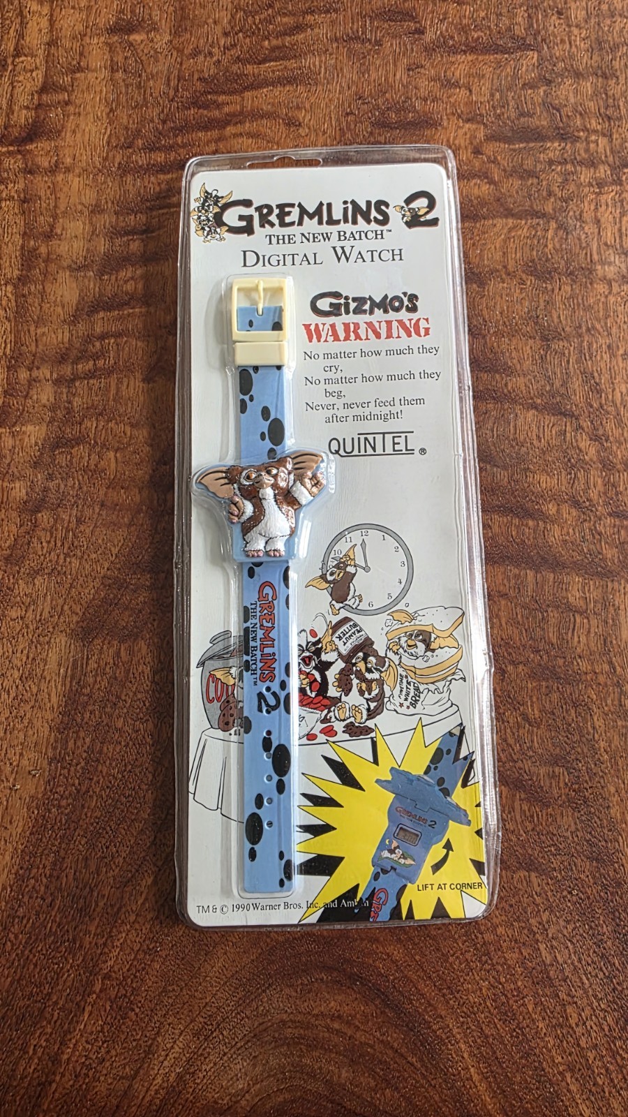 Vintage 1990 Gremlins 2 Gizmo's Warning Digital LCD Watch Brand New