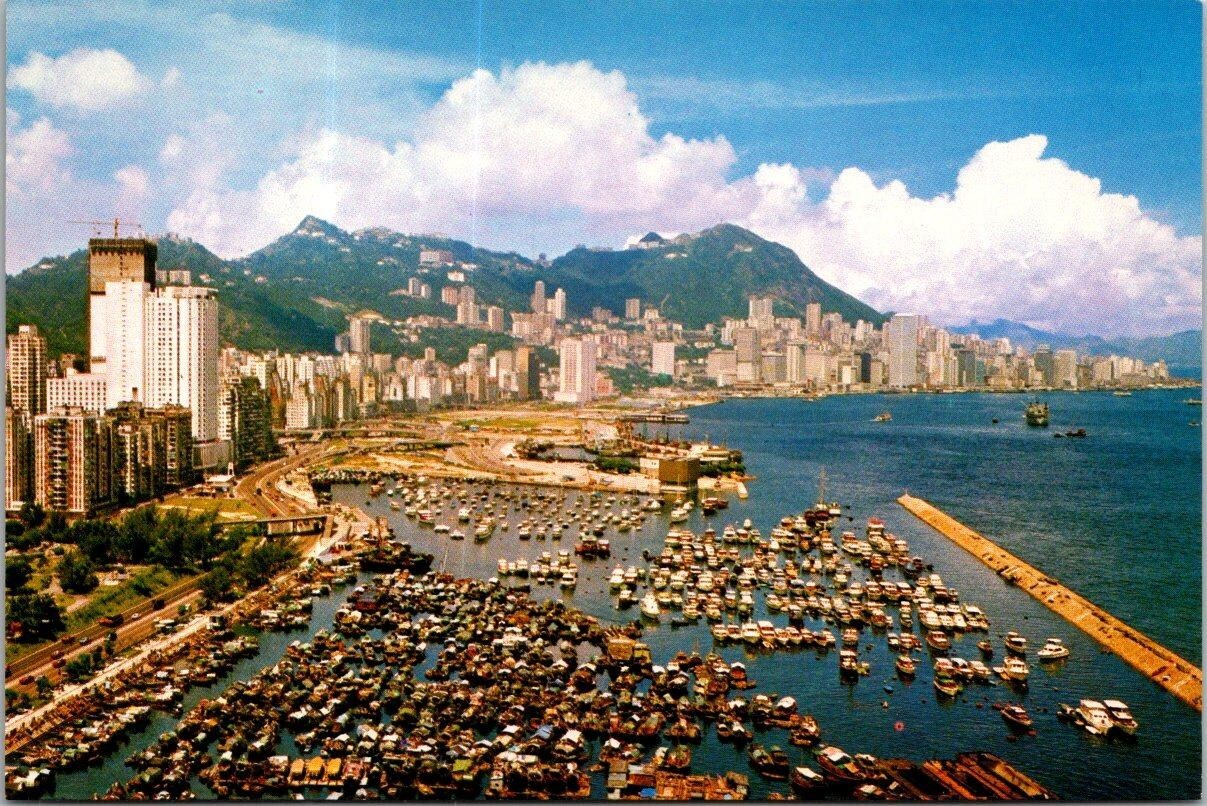 Vintage Postcard China Hong Kong Victoria Looking Down From East District