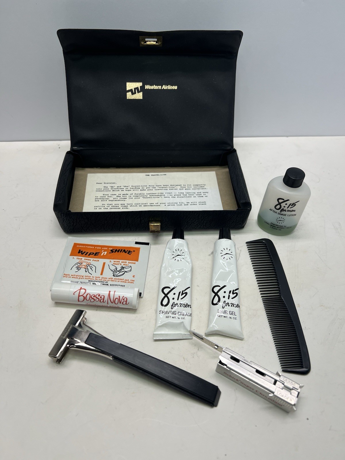 VTG Schick Type L1 Injector Safety Razor W/ VTG Travel Case & Accessories