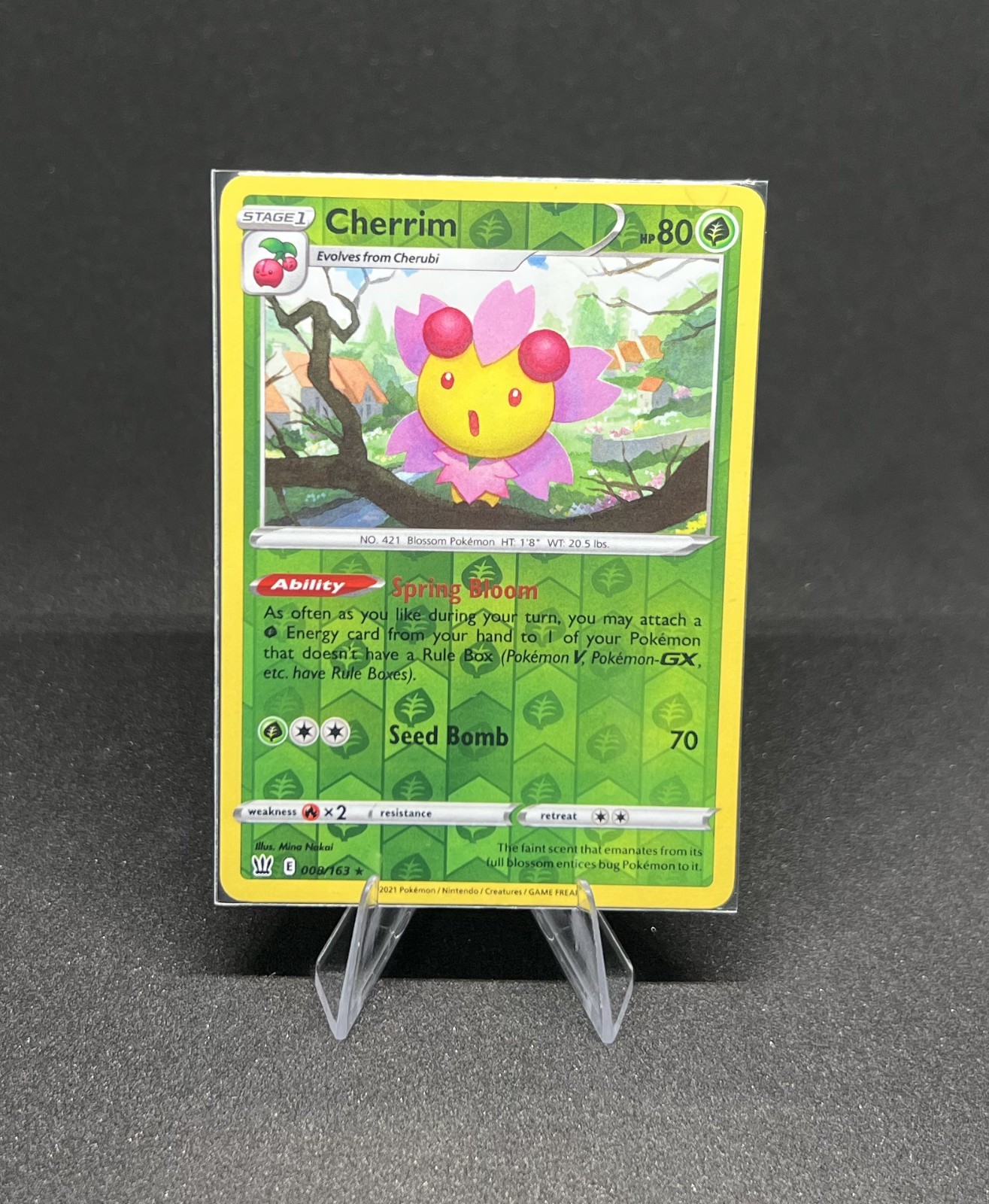 Pokémon - Cherrim 008/163 Rare Holo Reverse Holo Battle Styles - NM