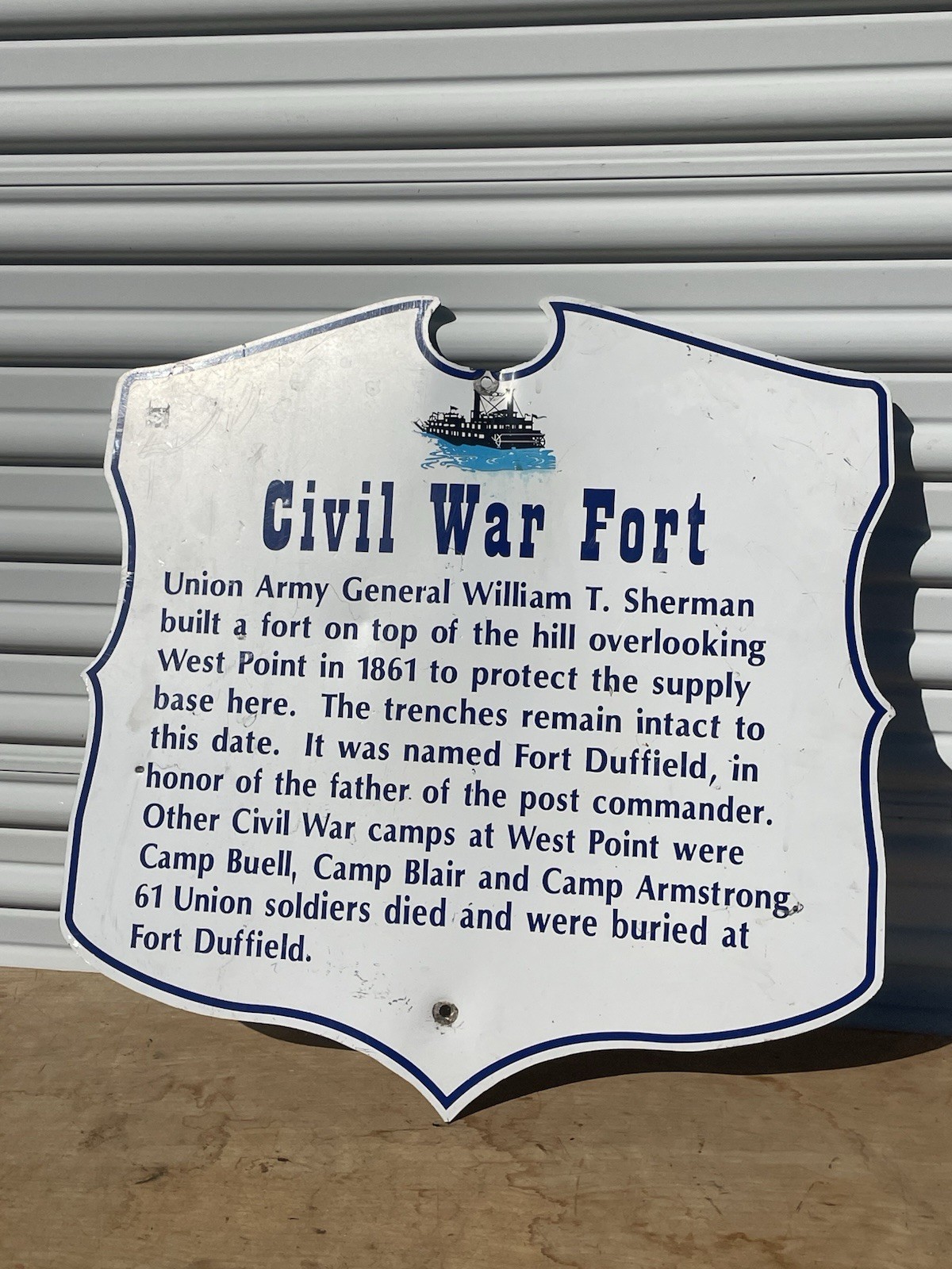 VINTAGE ESTATE FRESH CIVIL WAR FORT INFO SIGN RARE PIECE COOL