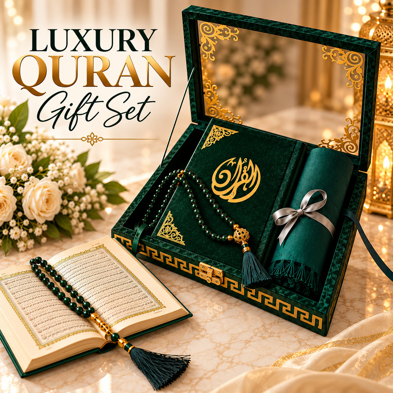 Premium Velvet cover Holy Quran Set – Perfect for Eid, Ramadan & Nikah Gift Set