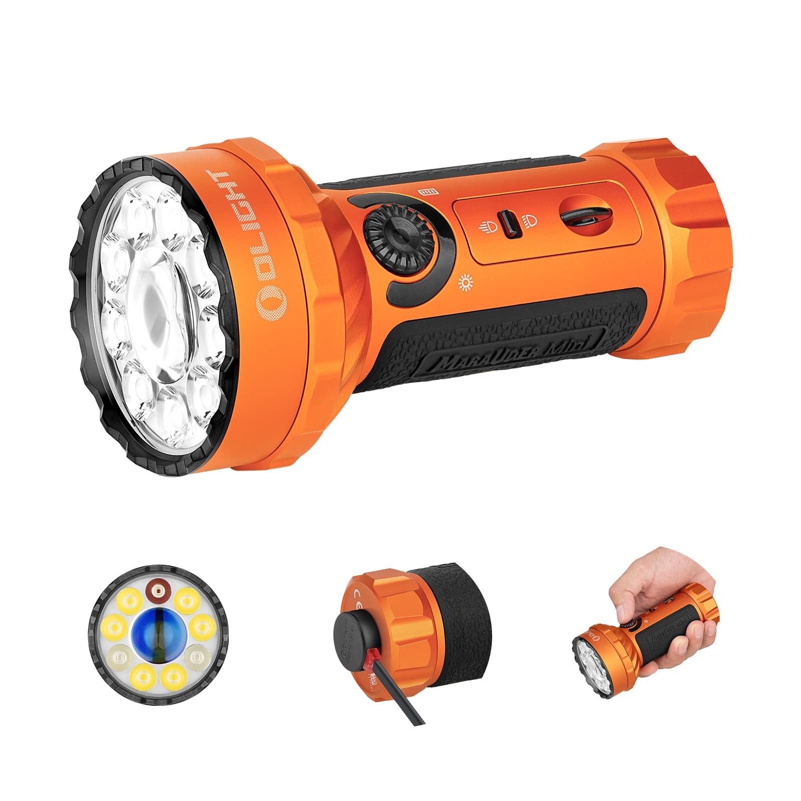 OLIGHT Marauder Mini Powerful Flashlight RGB Lights Orange