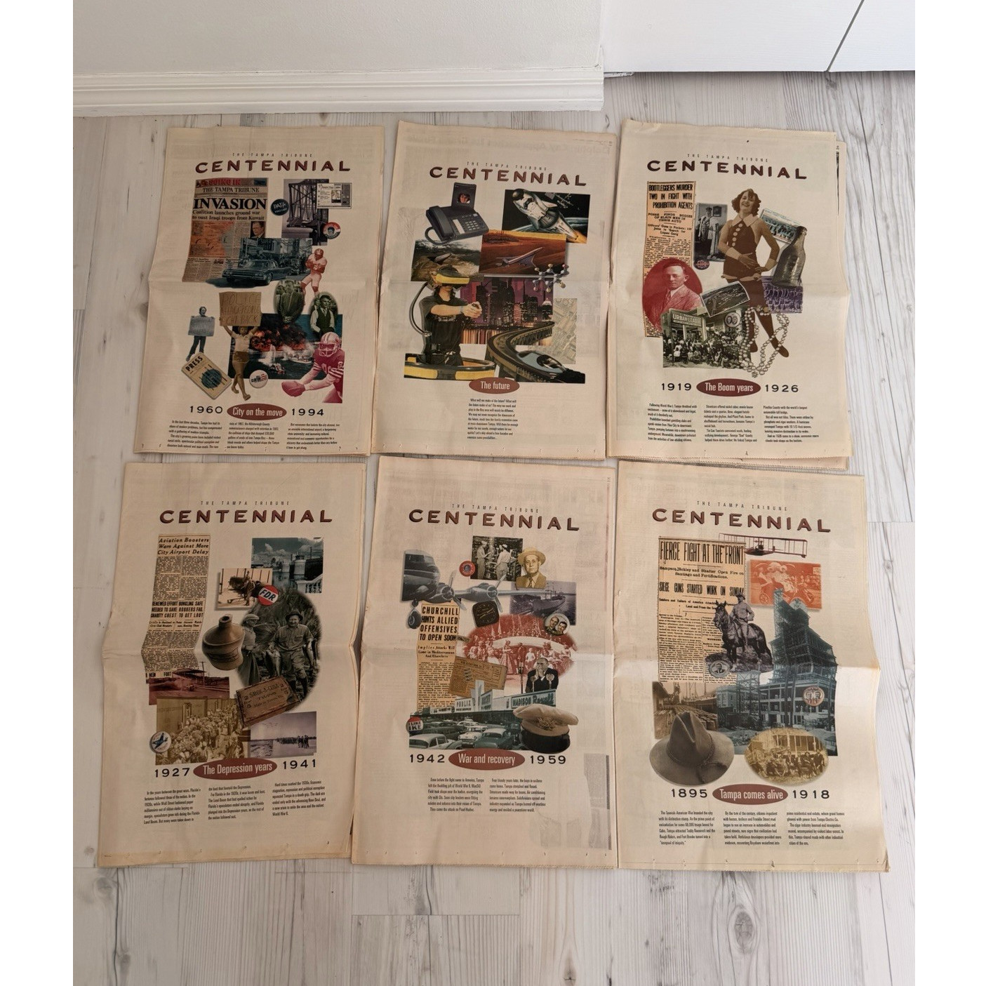 The Tampa Tribune Centennial 100th Anniversary Sections Lot of 6 Sept 25 1994