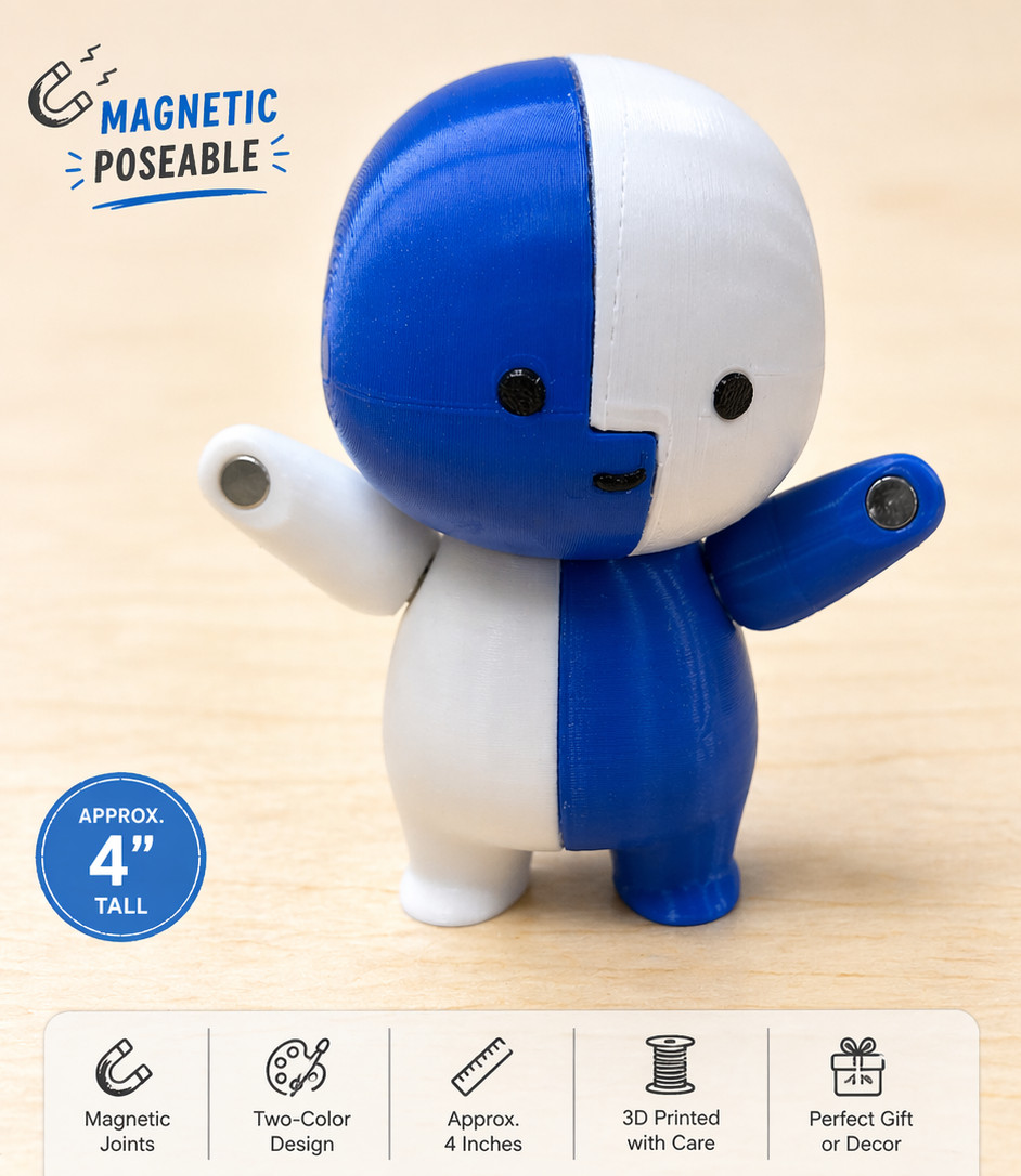 Lil Finder Guy – Magnetic Poseable Mini Figure | 3D Printed Desk Toy | Cute Art