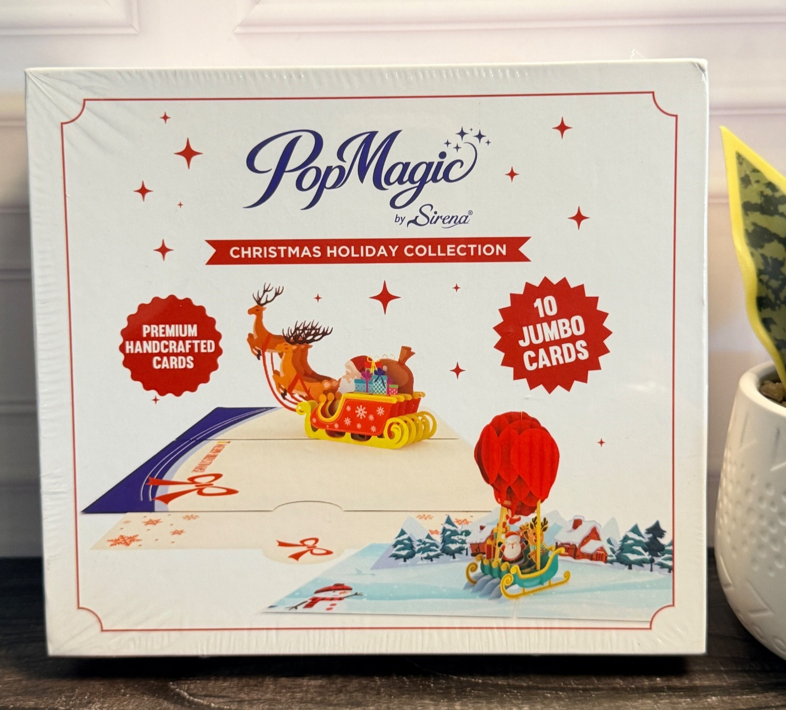 PopMagic by Sirena 3D Pop-Up Christmas Holiday Collection 10-Pack Jumbo Cards