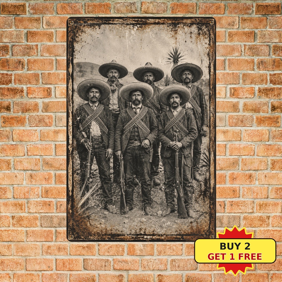 Mexican Revolution General Pancho Villa Historic War Soldier Metal Sign 8x12