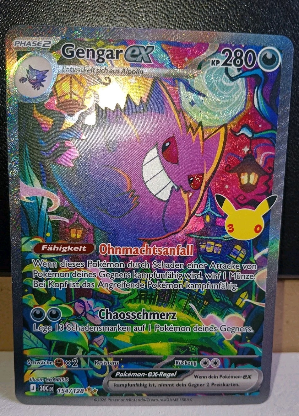 Gengar ex 154/128 SIR 30 years, incl. magnetic case, German, NM
