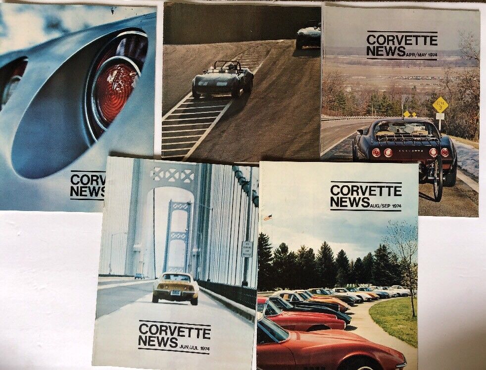Vtg 1974 Corvette News Magazine - 5 issues December 1973-September 1974