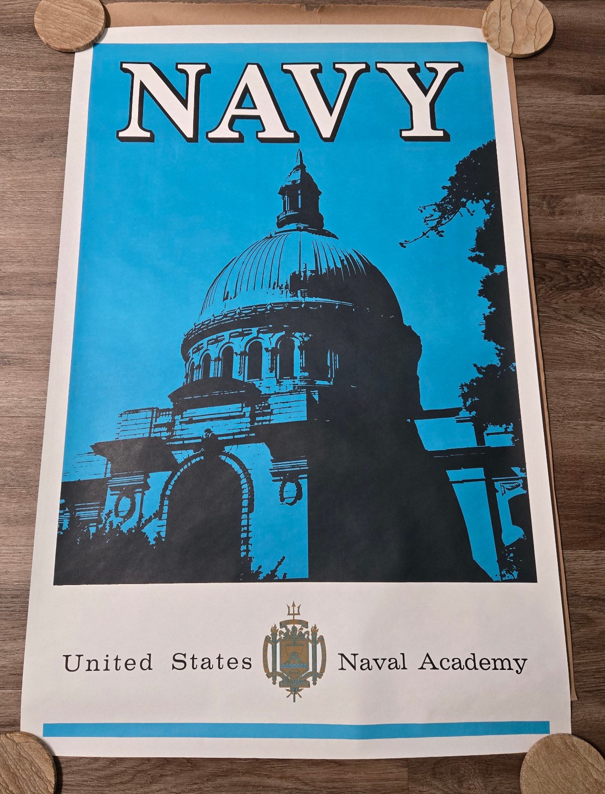 Rare Navy Annapolis US Naval Academy Chapel Dome Lithograph Poster 23\