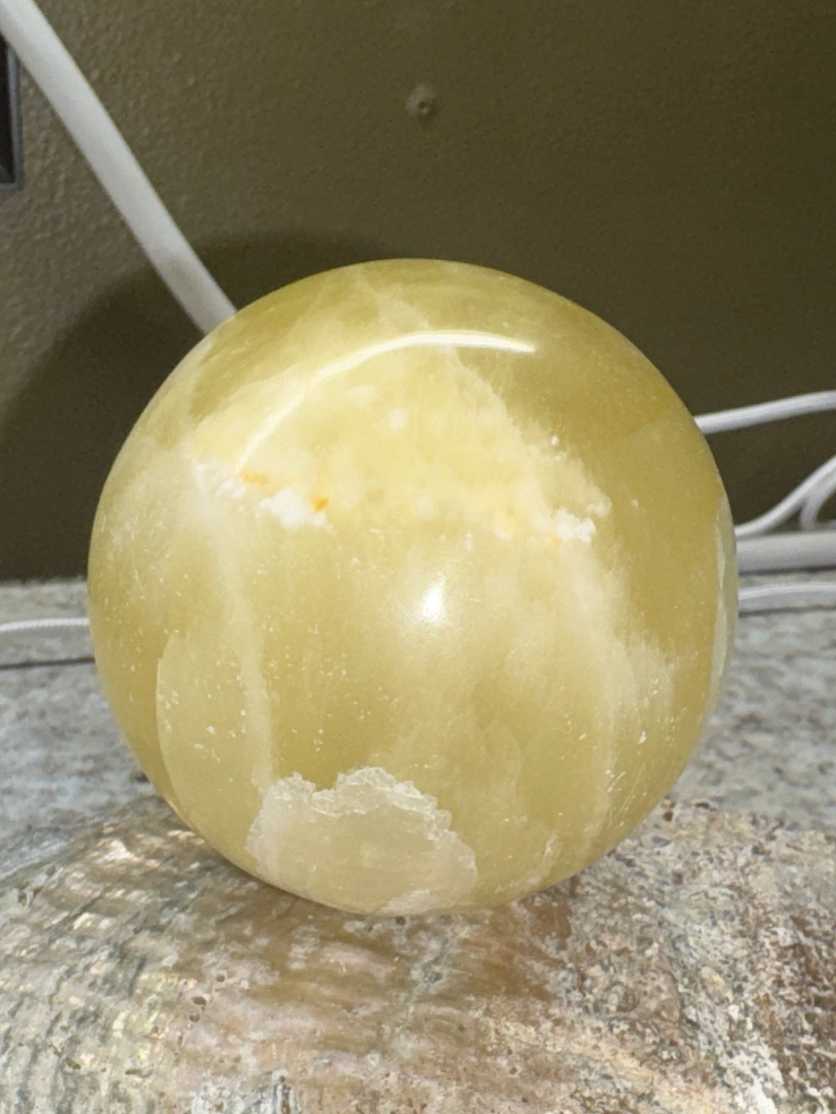 Rare Lemon Calcite Sphere - 12.9 Oz Beautiful On Display As Is Or Lit