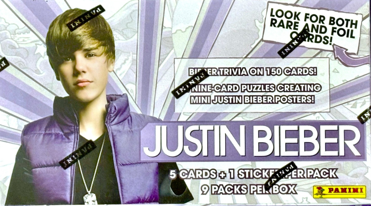 1 FACTORY SEALED BOX 2010 Panini Justin Bieber Cards 9 Unopened Packs DRAKE RC ?