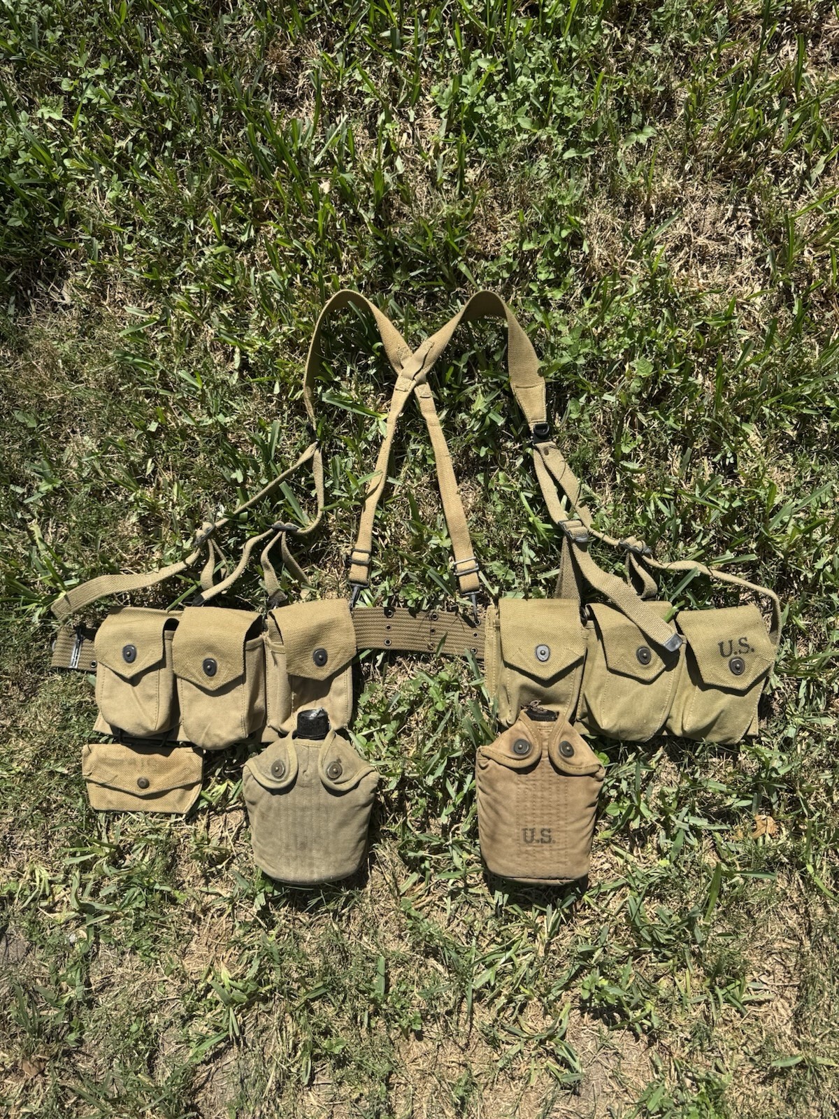 WW2 Original US ARMY/USMC BAR Web Gear Kit