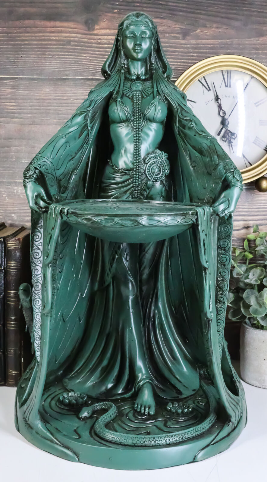 Ebros Green Maxine Miller Celtic Triple Goddess Danu With Cauldron Statue 16\