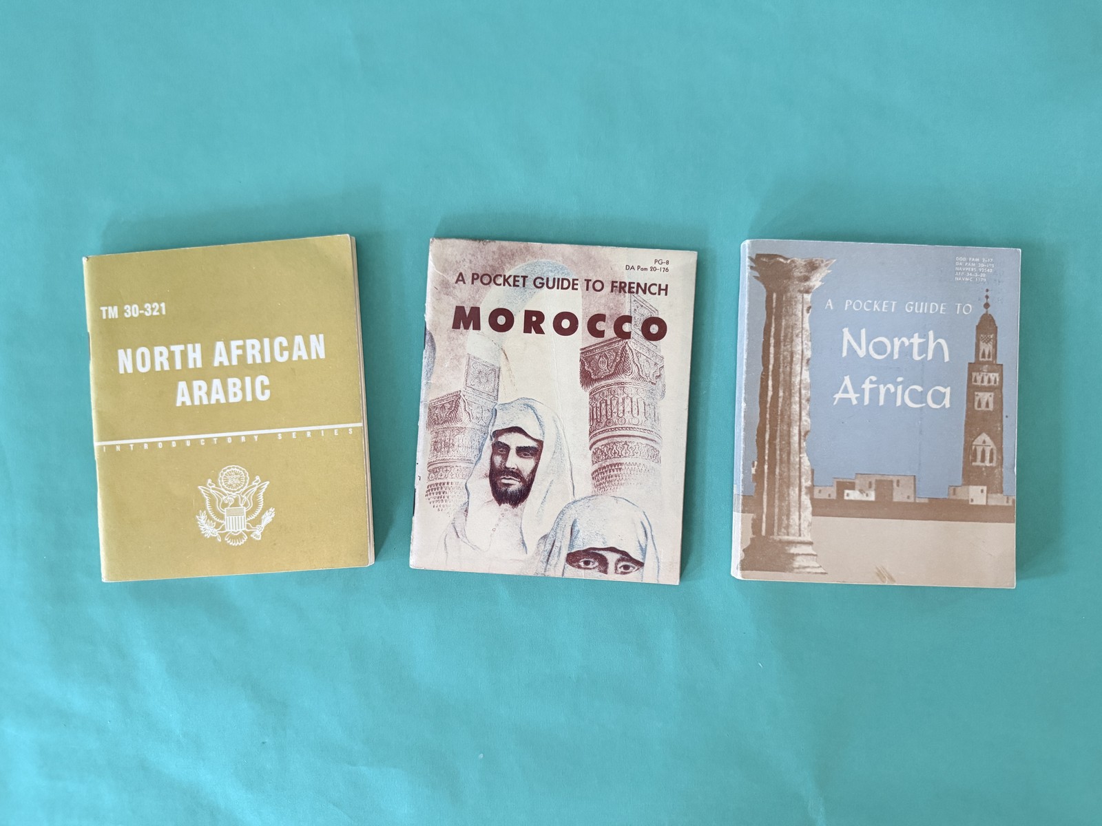 Vtg US Army Pocket Guides North Africa French Morocco Arabic Language Lot of 3