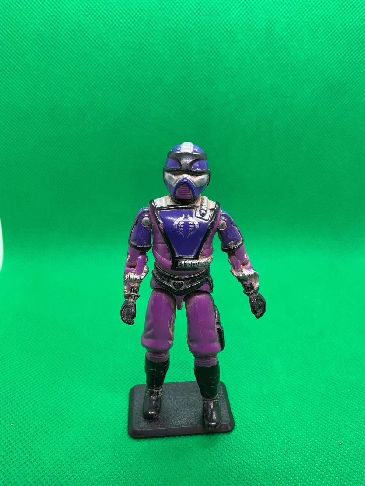 Vintage Hasbro G.I. Joe 1987 Techno-Viper Cobra v1 3.75 Purple Figure File Card
