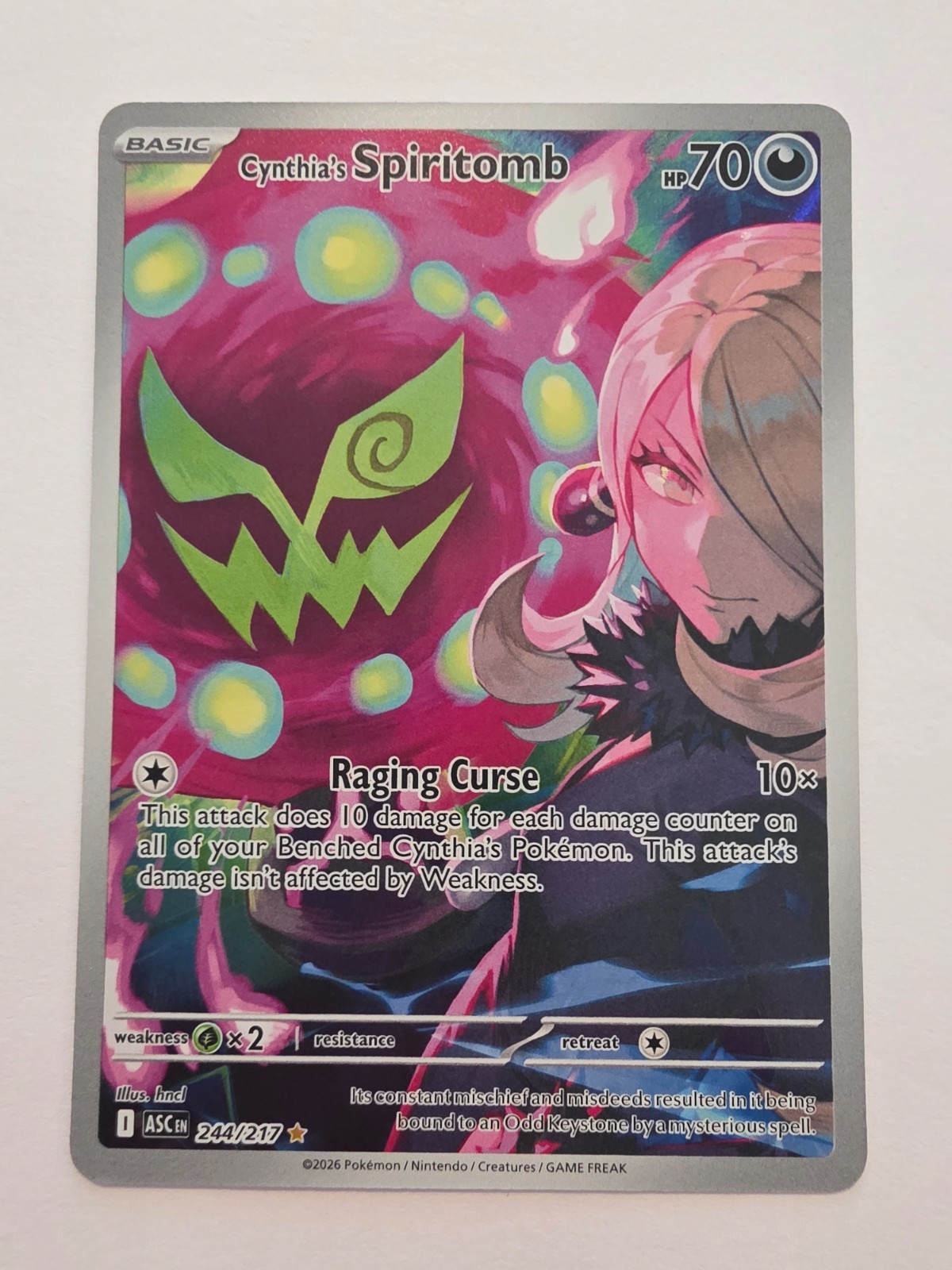 Pokemon Cynthia\'s Spiritomb Illustration Rare Ascended Heroes 244/217