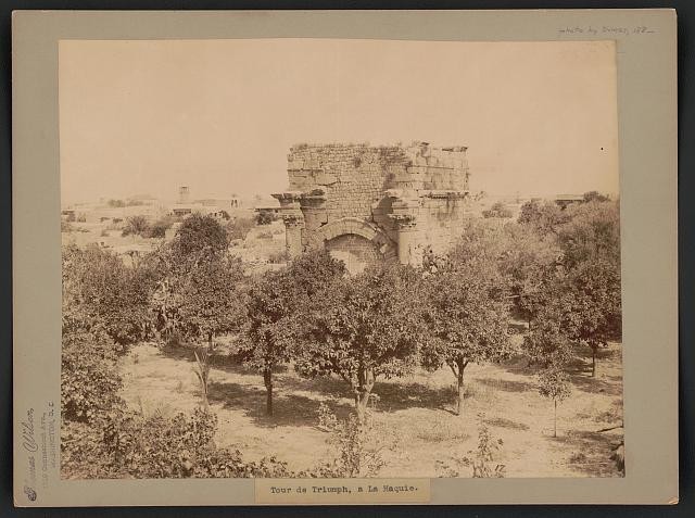 Photo:Latakia Syria 1880s Roman Arch Archaeological Site Trees