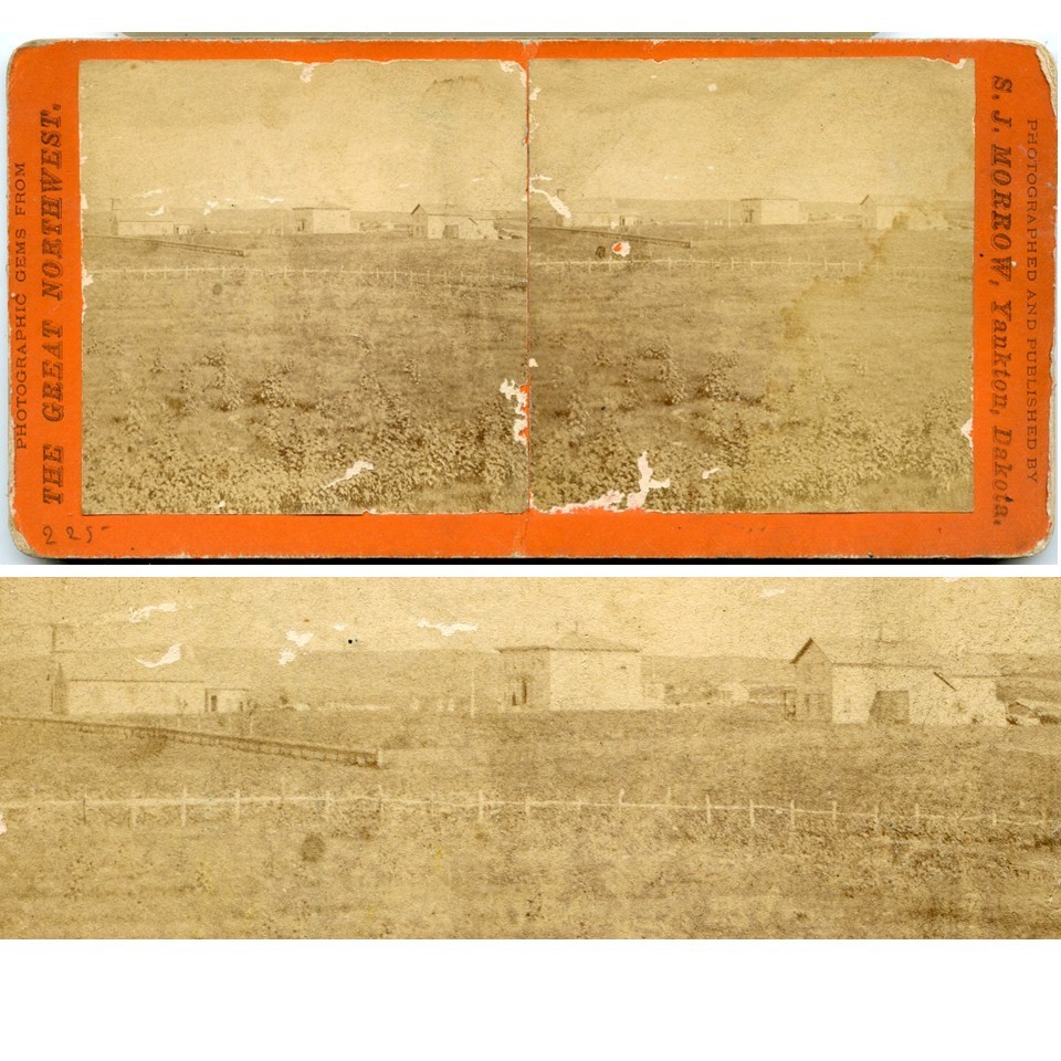 Santee Sioux Indian Agency & Church, Nebraska 1870s SJ Morrow E584