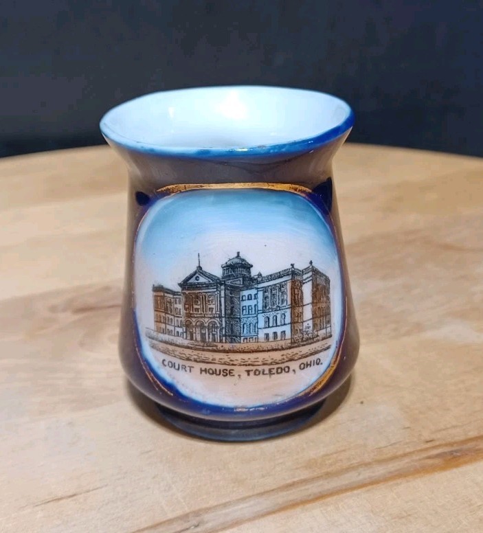 Early 1900\'s Court House Toledo Ohio Souvenir Germany Toothpick Holder Early 1900\'s Court House Toledo Ohio Souvenir Germany Toothpick Holder