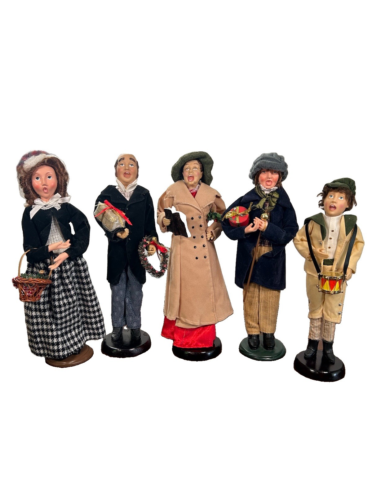 Vintage Byers Choice Carolers Set of 5 Christmas Figures Holiday Decor EUC Rare