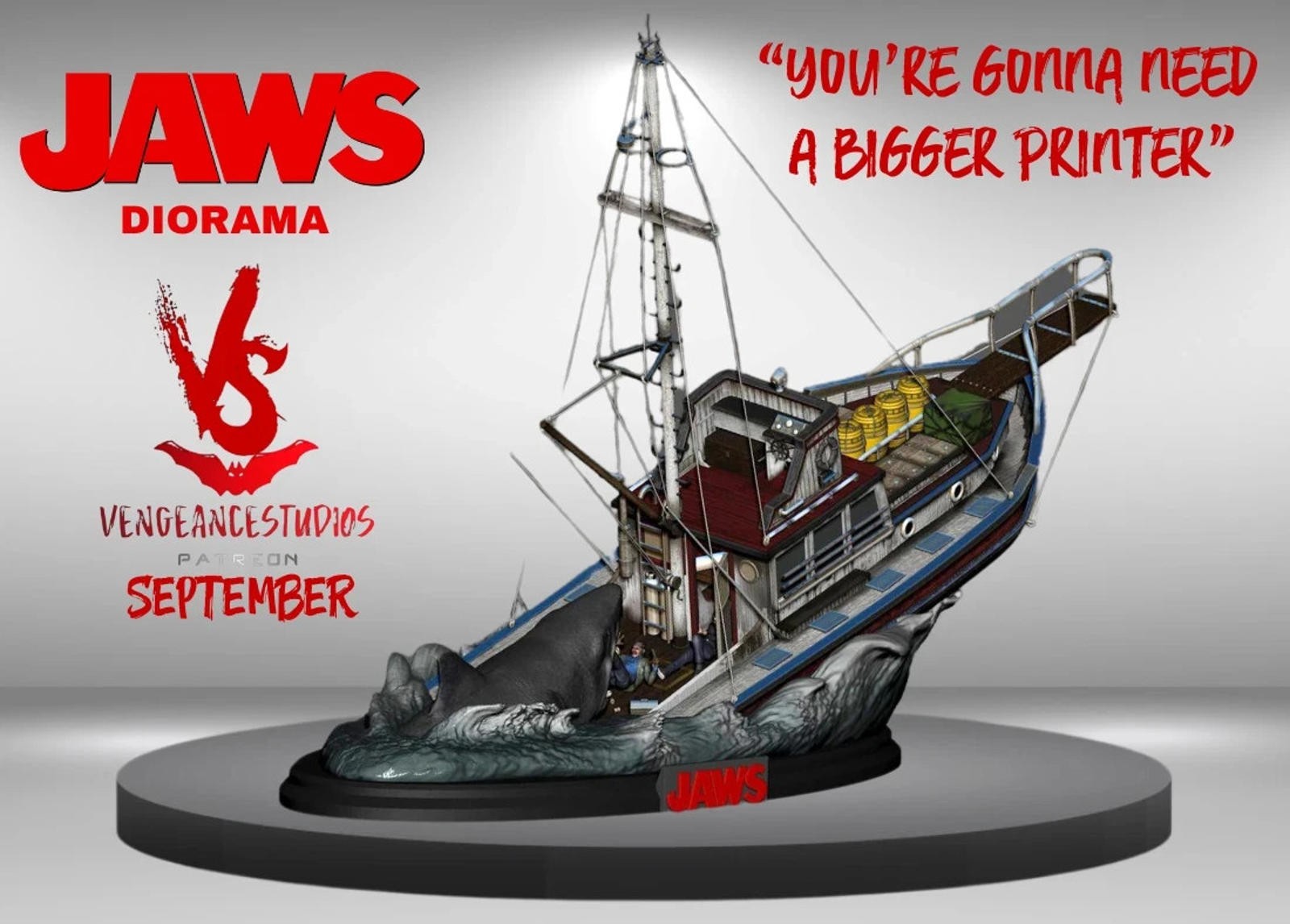 1/20 Orca vs Bruce Jaws Diorama Quint & Brody UNPAINTED Resin Kit