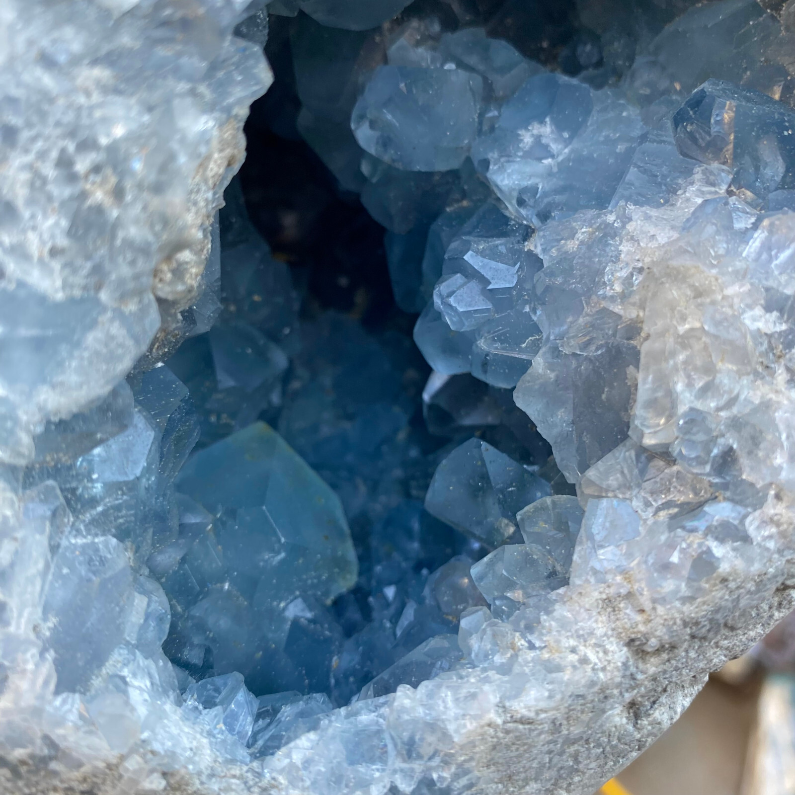 19.2lb Natural Blue Celestite Crystal Geode Rough Mineral Specimen Healing