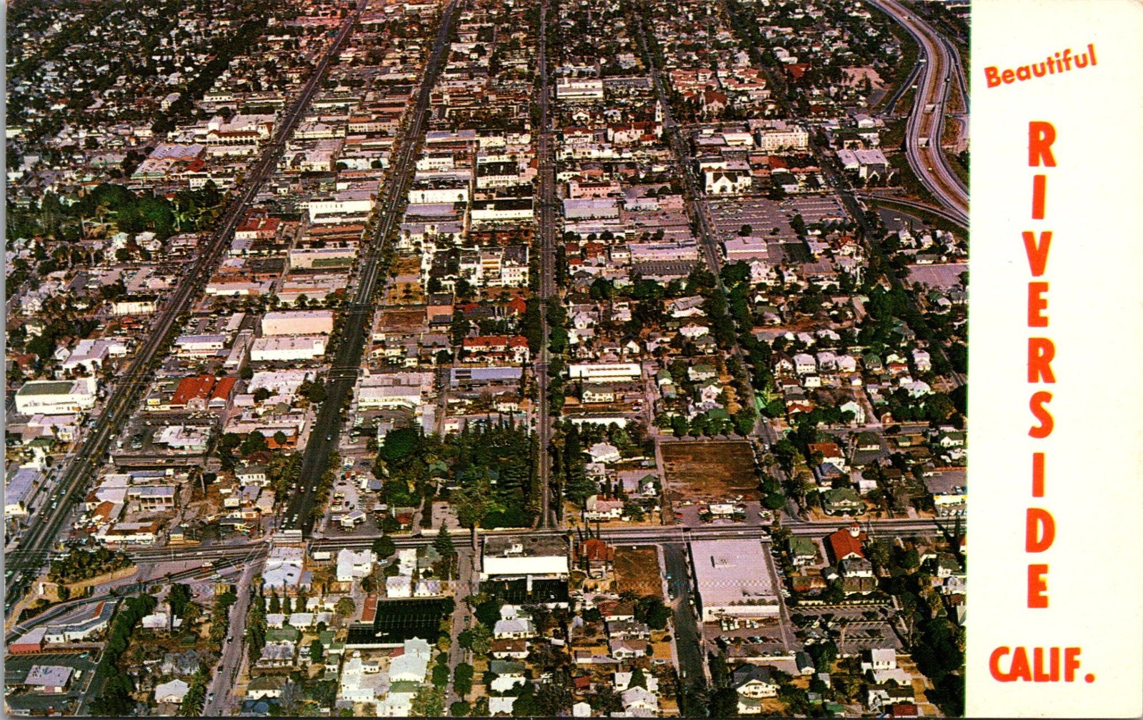 Beautiful Riverside Calif Aerial View Postcard Colorpicture Plastichrome P33631