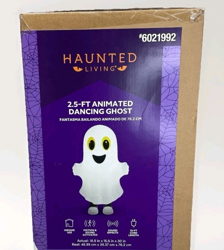 Halloween 2.5ft LED Animated Dancing Ghost Animatronic Halloween Prop NWT NEW 